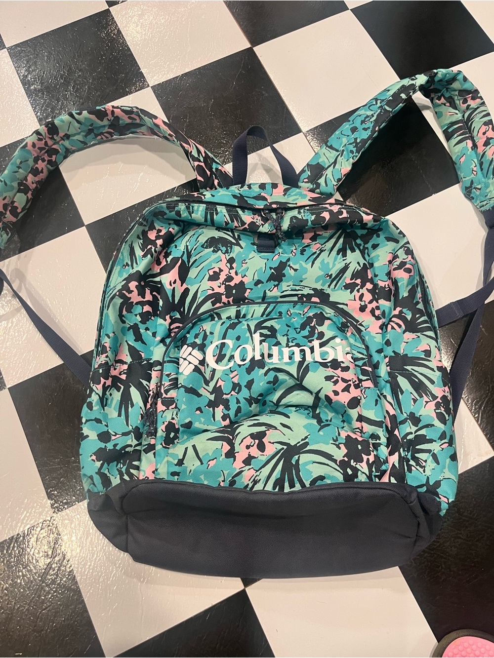 Columbia Floral Print Backpack in Teal, Pink & Black
